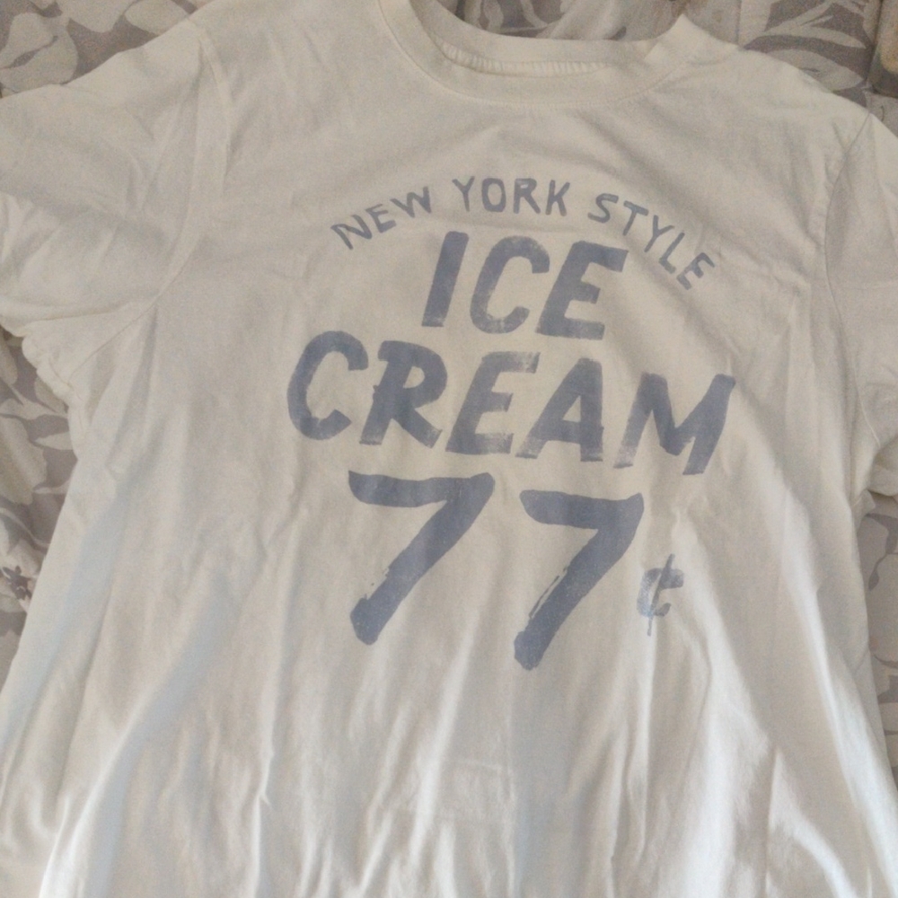 American Eagle Outfitters White Tee with Black Logo Print